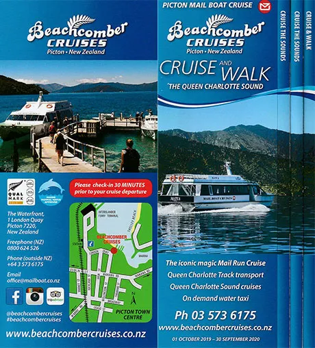 front cover of Beachcomber Cruises Picton brochure