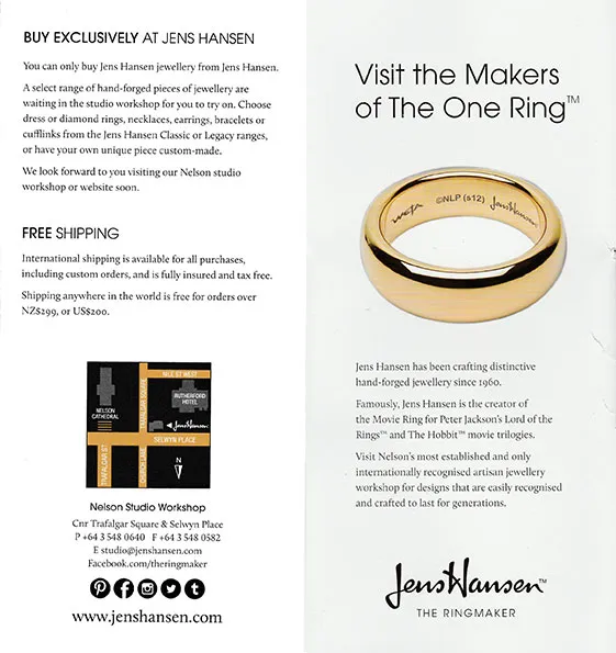 front cover of Jens Hansen - The Ringmaker brochure