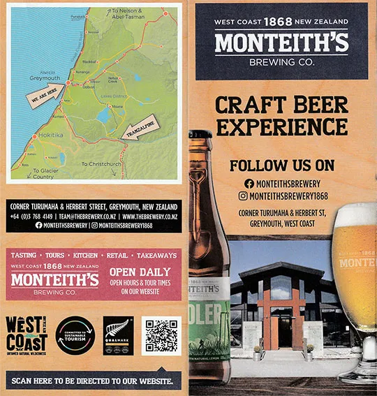 front cover of Monteith's Brewing brochure