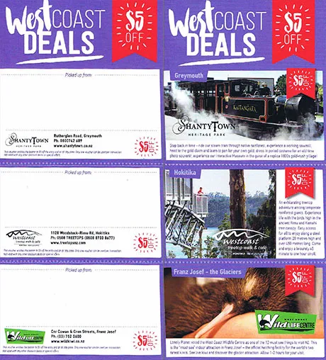 front cover of West Coast Deals ($5 off) brochure