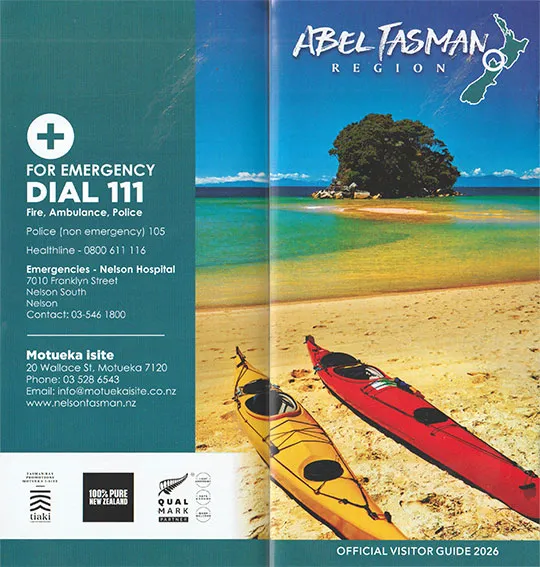 front cover of Abel Tasman Region Guide brochure