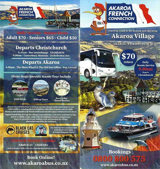 front cover of Akaroa French Connection brochure