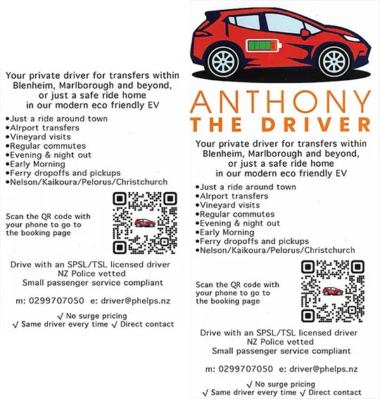 front cover of Anthony The Driver brochure