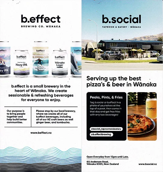 front cover of b.social Taproom & Eatery brochure