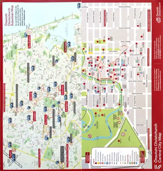 front cover of Chch Tear off city map brochure