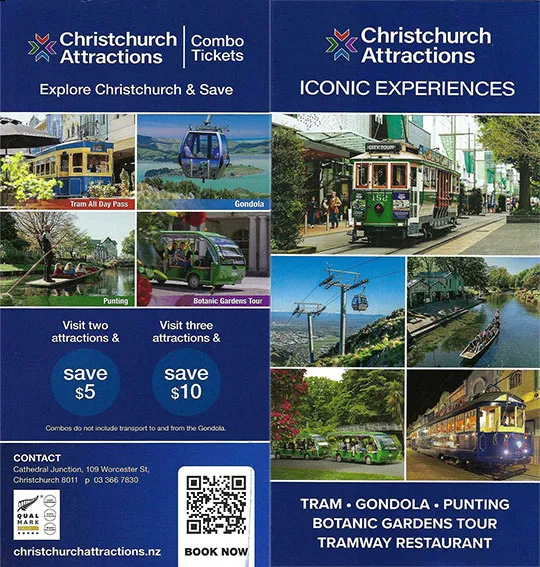 front cover of Christchurch Attractions Pass brochure