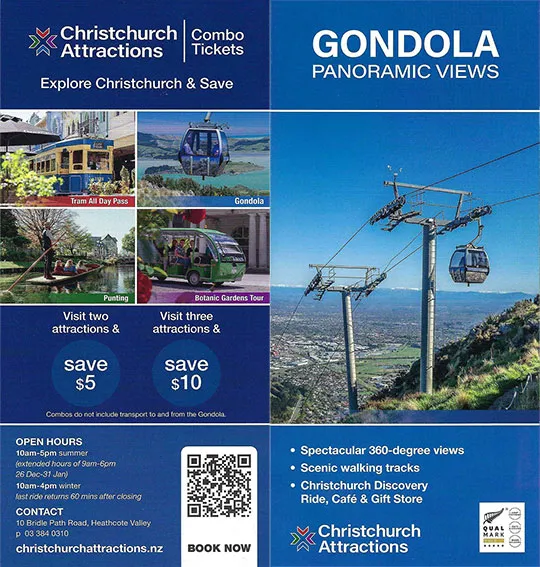 front cover of Christchurch Gondola brochure
