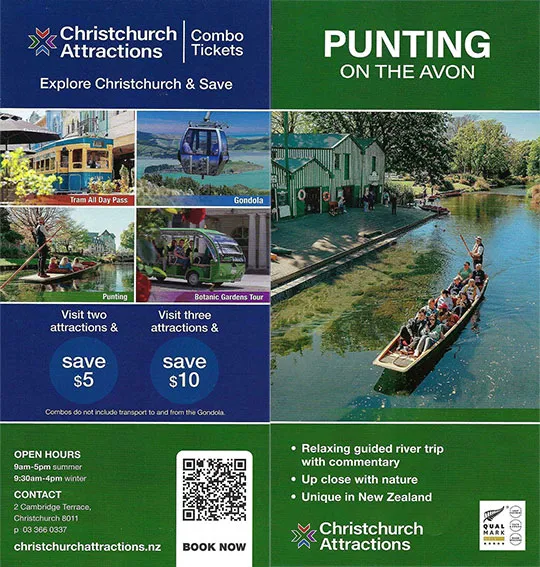 front cover of Christchurch Punting brochure