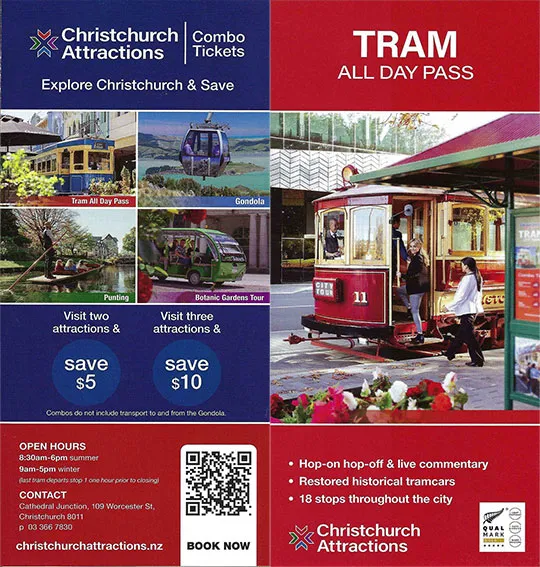 front cover of Christchurch Tram brochure