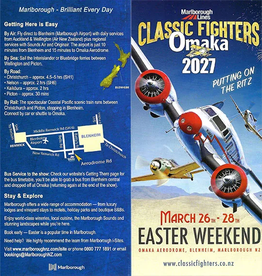 front cover of Classic Fighters Omaka 2027 brochure