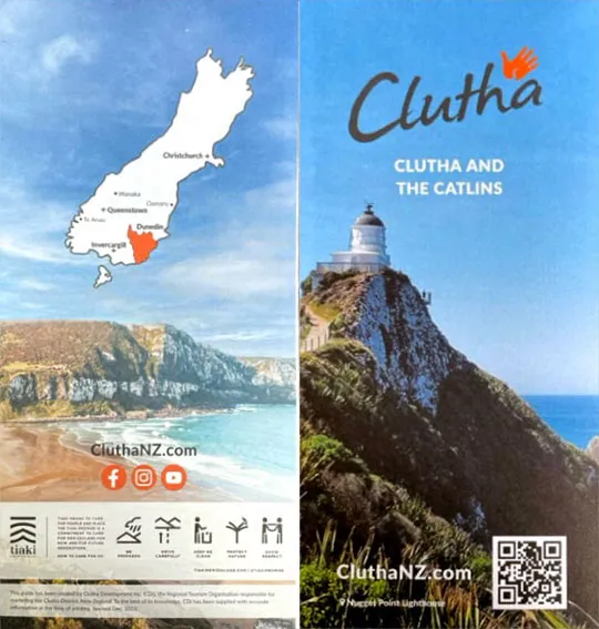 front cover of Clutha and the Catlins brochure