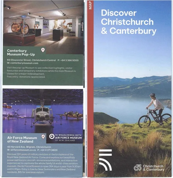 front cover of Discover Christchurch & Canterbury, Map brochure