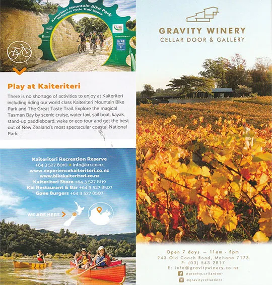 front cover of Booster Wine Group Gravity Vineyard brochure
