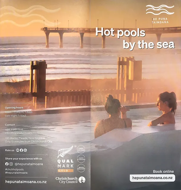 front cover of He Puna Taimoana - Hot pools by the sea brochure