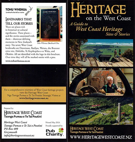 front cover of Heritage West Coast brochure