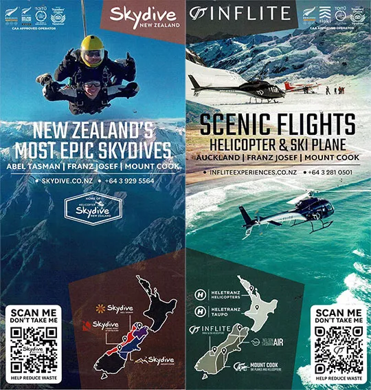 front cover of Inflite Scenic Flights Helicopter & Ski Plane brochure