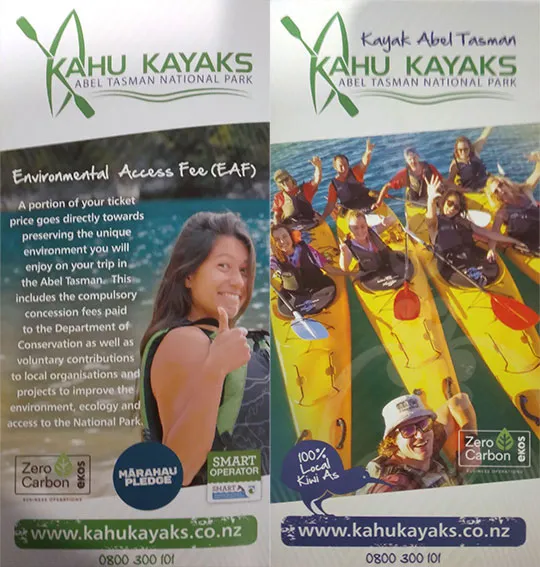 front cover of Kahu Kayaks brochure