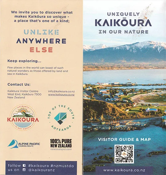 front cover of Kaikoura Visitor Guide OVG brochure