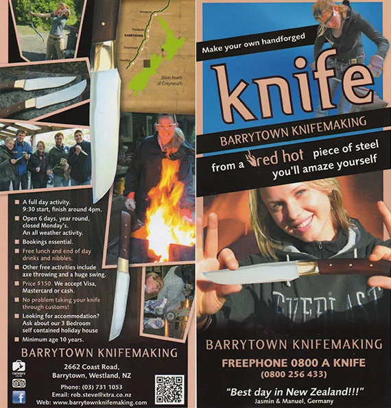 front cover of Knife, Barrytown kifemaking brochure