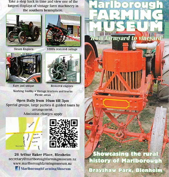 front cover of Marlborough Farming Museum brochure