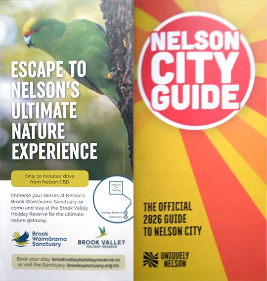 front cover of Nelson City Guide brochure