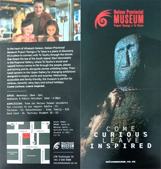 front cover of Nelson Museum brochure