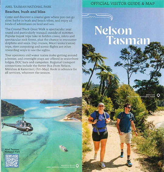 front cover of Nelson Tasman Visitor Guide brochure