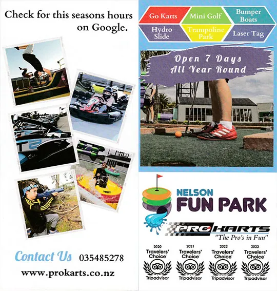front cover of Pro Karts Nelson brochure