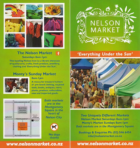 front cover of Nelson Market brochure