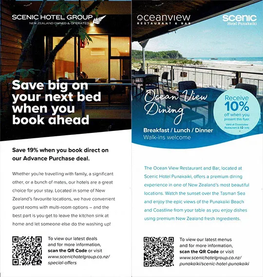 front cover of Ocean View restaurant & bar brochure