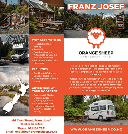 front cover of Orange Sheep Campervan Park brochure