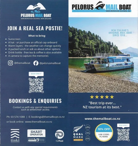 front cover of Pelorus Mail Boat brochure