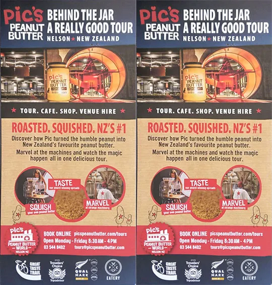 front cover of Pics Peanut Butter Factory brochure
