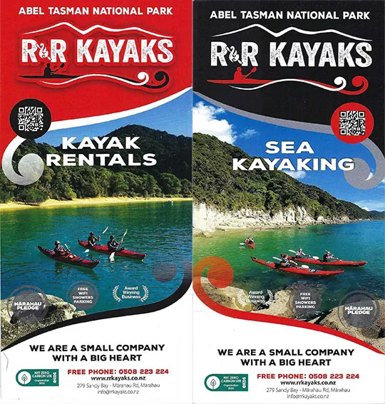 front cover of R and R Kayaks  brochure