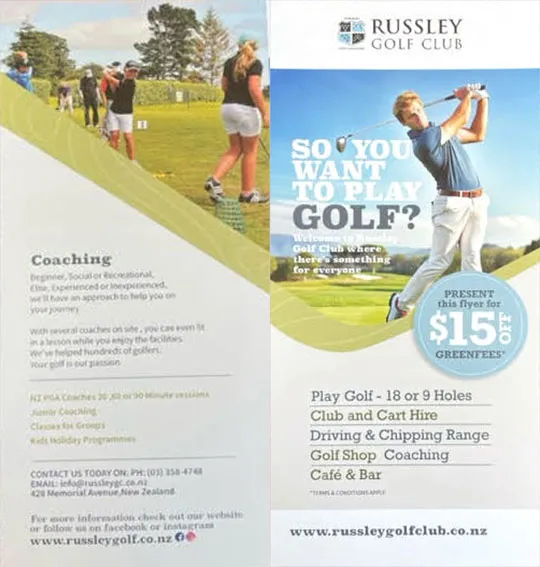 front cover of Russley Golf Club brochure