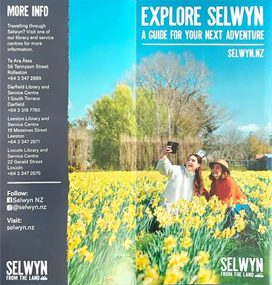 front cover of Selwyn Visitor Guide brochure