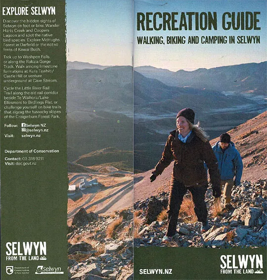 front cover of Selwyn Recreation Guide brochure