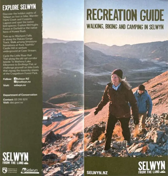 front cover of Selwyn Recreation Guide brochure