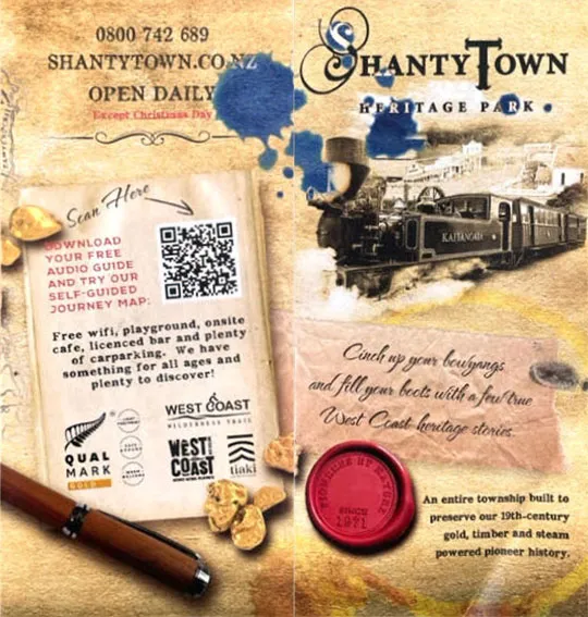 front cover of Shanty Town heritage park brochure