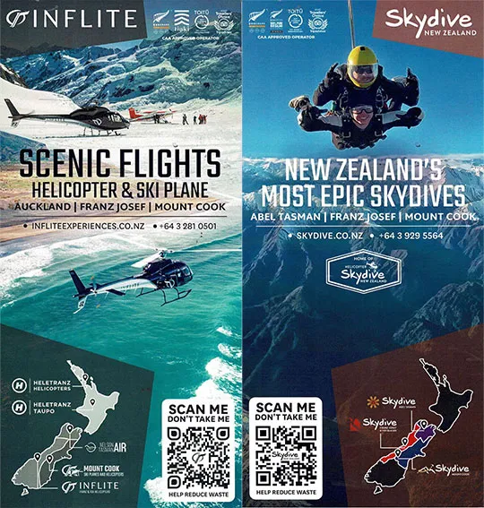 front cover of Skydive New Zealand brochure