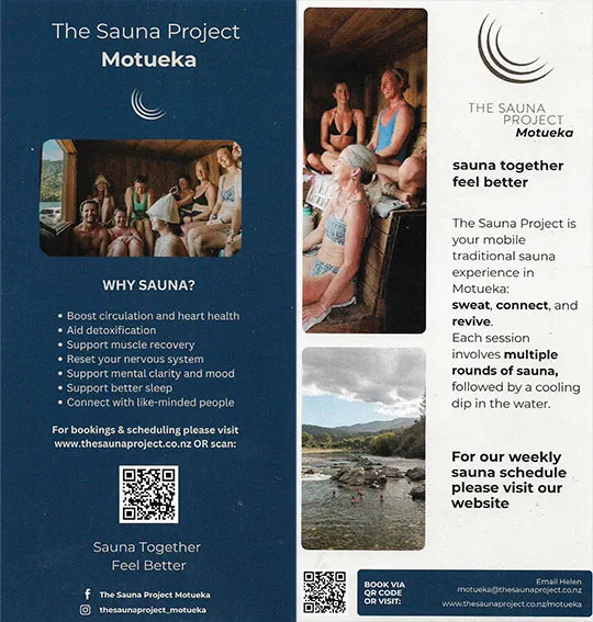 front cover of The Sauna Project brochure
