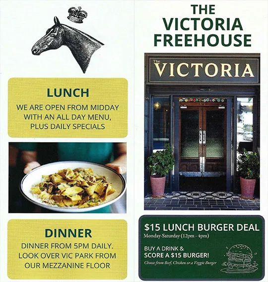 front cover of The Victoria Freehouse brochure