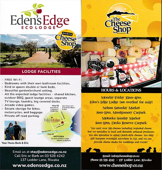 front cover of The Cheese Shop brochure