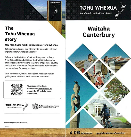 front cover of Tohu Whenua Canterbury brochure