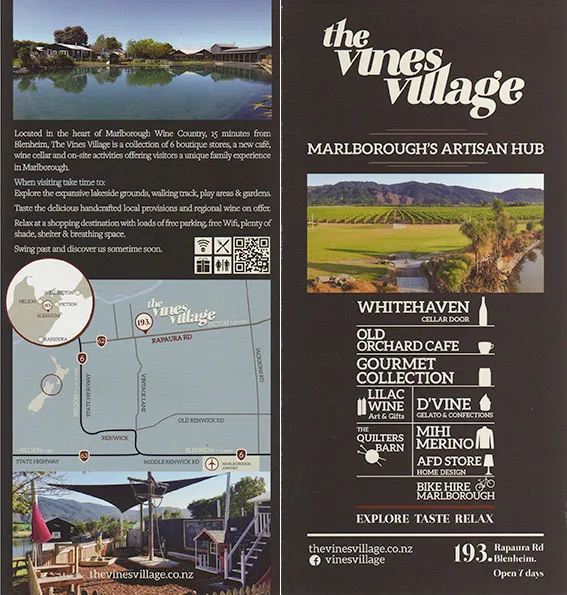 front cover of The Vines Village brochure
