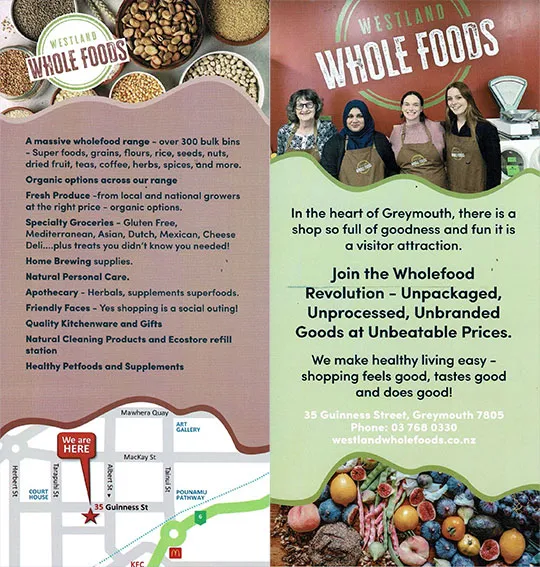 front cover of Westland Whole Foods brochure