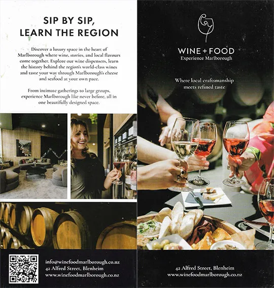 front cover of Wine + Food Marlborough brochure