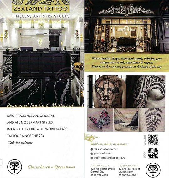 front cover of Zealand Tattoo brochure